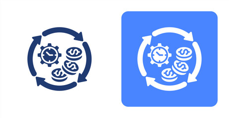 Consistency Glyph  Two-tone color and contrasting background icon illustration