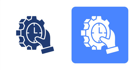 Time Management Glyph  Two-tone color and contrasting background icon illustration