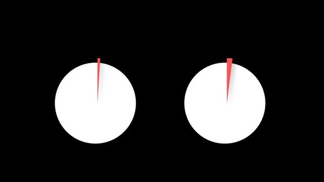 1 percent and 2 percent data representation from a pie chart 4k alpha channel