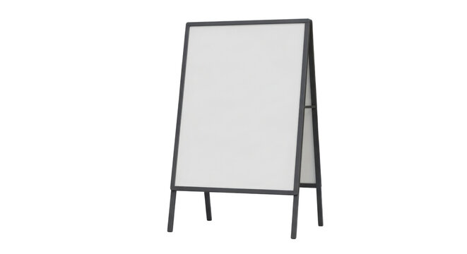 Black Metal A-Frame Sign Product Shot isolated PNG with Transparent Background