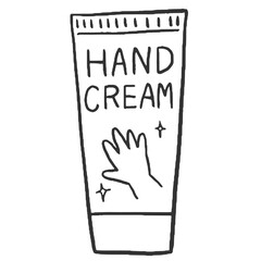 チューブ型ハンドクリームのイラスト　線画