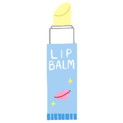キャップをはずしたスティック型リップクリームのイラスト