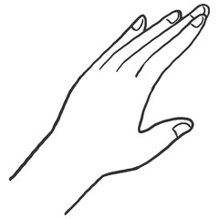 綺麗な手のイラスト　線画