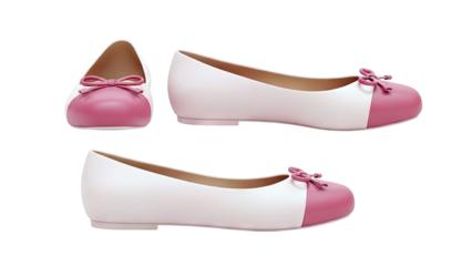 Pink Ballet Flats with Bow Accent
