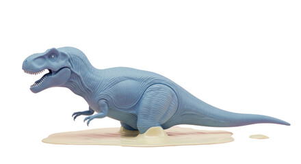 Obraz premium Light Blue Plastic Toy T-Rex Dinosaur Product Shot isolated PNG with Transparent Background