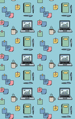 Cute Office Supplies Pattern.