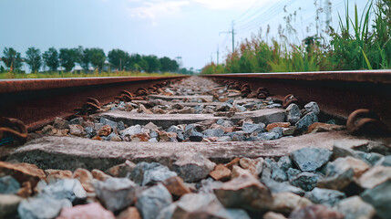 Endless Railway Tracks Leading into the Horizon