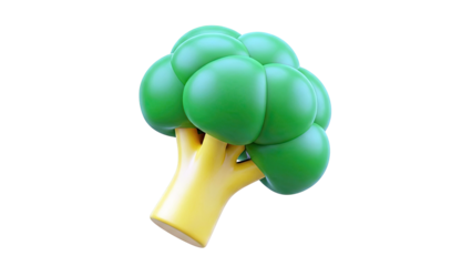 3D Render of a Stylized Broccoli Florette