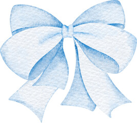 Watercolor Blue Bow