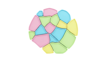 Abstract Mosaic of Pastel Geometric Shapes