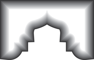 Complex Layered Islamic Ornate Frame with Grey Gradient Shadow. 19