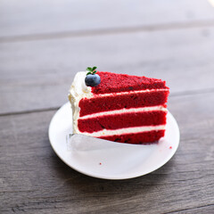 Red Velvet Cake on White Plate