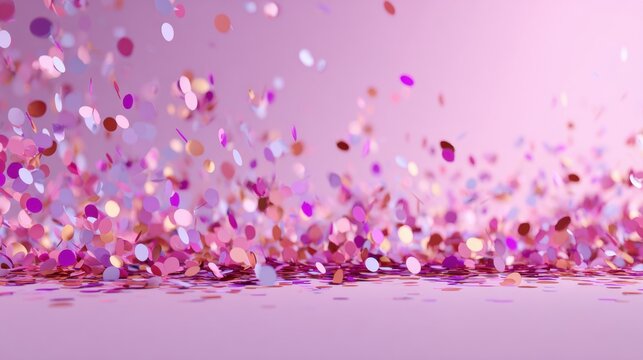 Colorful confetti fills the air at a festive celebration event in a bright room - Powered by Adobe