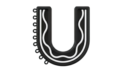 Stylized Letter U Neon Sign