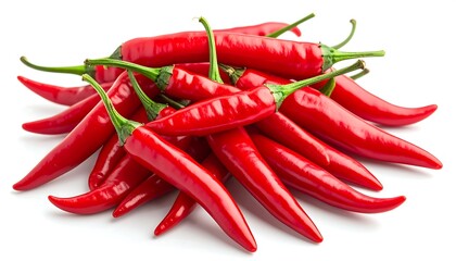 鮮やかな赤唐辛子を束ねた刺激的で料理を連想させる食材イメージ