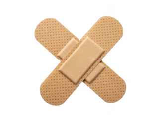 Crossed bandages isolated on transparent background