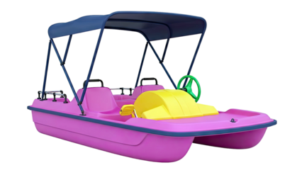 Pink Pedal Boat with Canopy and Yellow Cover