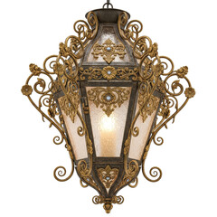 Fototapeta premium ornate gold arabesque lantern with intricate filigree design