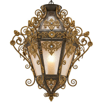 ornate gold arabesque lantern with intricate filigree design