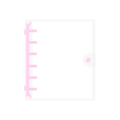 シンプルなピンクのシール帳バインダー♪PNG