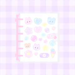 平成レトロなぷっくり風のピンクシール帳バインダー♪