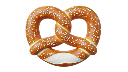 Salted Pretzel on White Background