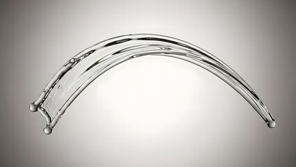 Shiny 3d closeup illustration of a clean silver metal plate with water drops and a chrome steel faucet symbol