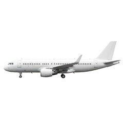 Fototapeta premium Commercial airliner in flight isolated on transparent background