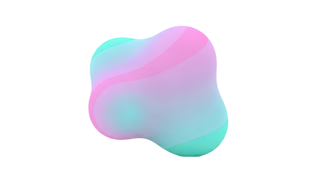 Abstract Blob with Pink and Teal Gradient - Powered by Adobe