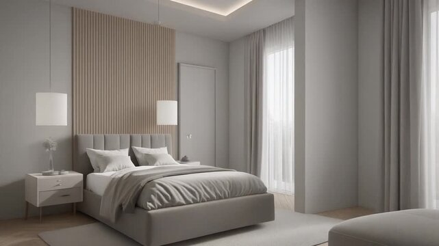 Modern bedroom interior design seamless loop