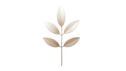 Minimalist Tan Leaf Branch