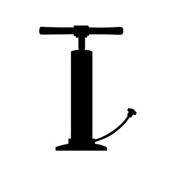 Manual Air Pump Silhouette - Vertical Hand Bike Inflator and Pneumatic Tool Vector Icon
