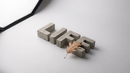 Motivation and Success: Fragile Leaf Surviving in Urban Concrete Landscape with background, cracked, fragrance, glow, concrete, business, cloud