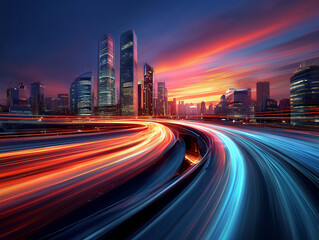 Fototapeta premium traffic in hong kong at night