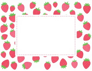 イチゴのフレームイラスト