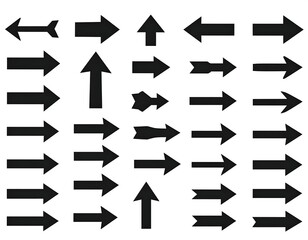Black arrow icons pointing in various directions, on white