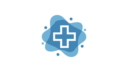 Fototapeta premium Blue Medical Cross Symbol on Abstract Background.