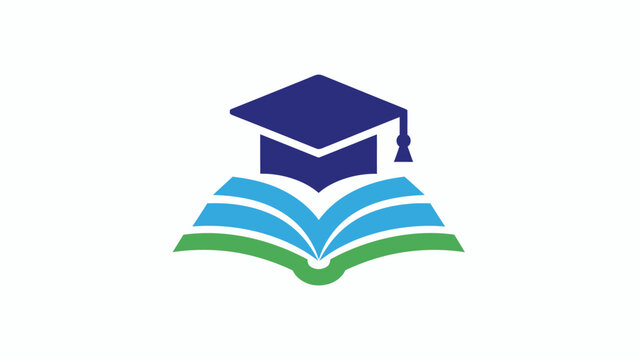 Graduation Cap on Open Book Symbolizing Education and Knowledge.