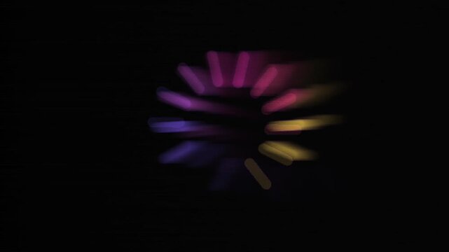 Colorful Loading Spinner Animation on Black Background