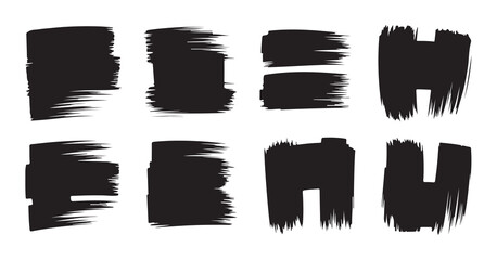 Grungy hand drawn paint brush marks for artistic branding and modern graphic design elements vector