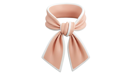 Pink and white scarf with a knot