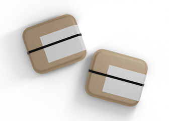 Minimal Food Box Package Mockup with Paper Sleeve