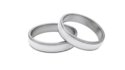 Pair of elegant silver wedding rings