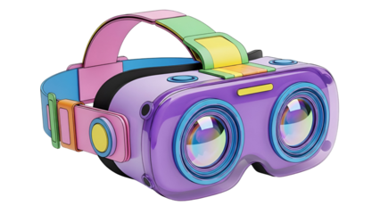 Colorful Kids Virtual Reality Headset with Pastel Hues and Adjustable Strap