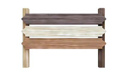 Wooden Signpost with Three Directional Signs