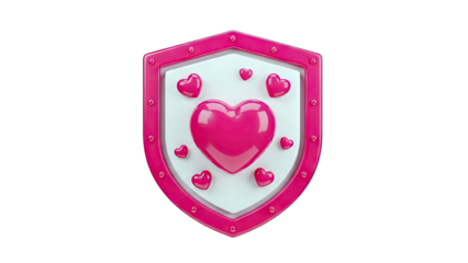 Pink Heart Shield with Studded Border