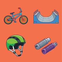 Obraz premium BMX Bike and Skate Park Elements.
