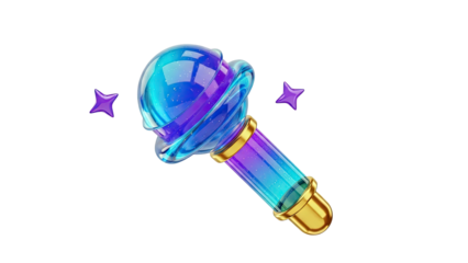 Cosmic microphone with purple stars