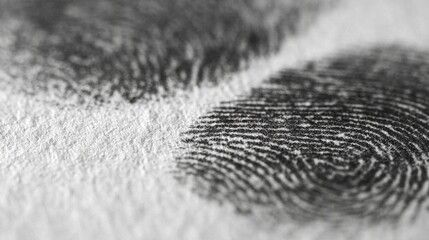 Close view of fingerprint patterns on paper showing unique details and lines