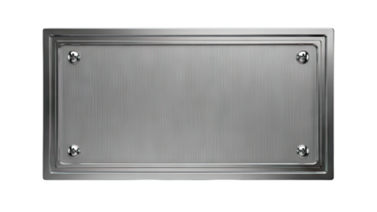 Rectangular Brushed Metal Plate with Screws